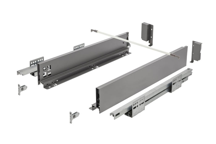 GTV AXIS PRO Slim Drawer System 500mm Low 86mm Push To Open Anthracite UK STOCK