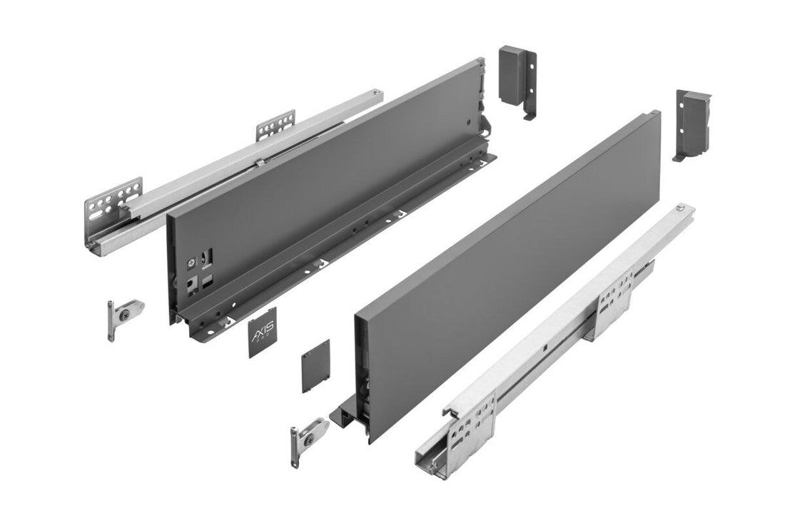 GTV Axis Pro slim metal drawer system in anthracite
