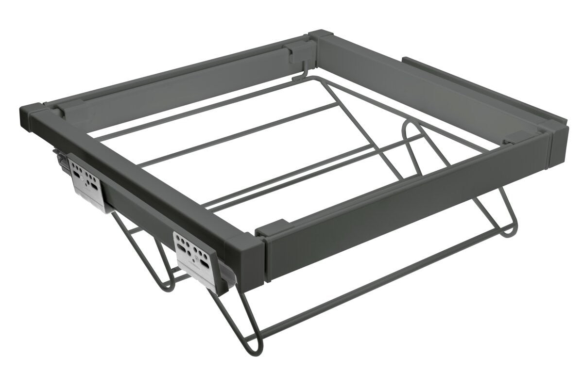 Wardrobe interior kit 800 mm – shoe drawer, wire basket, organiser & pull-down rail (white)