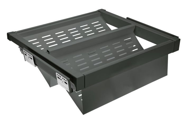 Premium Pull-Out Wardrobe Metal Shoe Drawer 600mm | 2-Tier Solid Shelf Shoe Rack