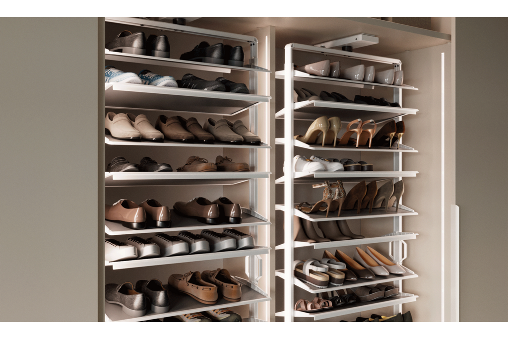 180° Rotating Wardrobe Shoe Carousel - 12 Shelf - 1890–2040mm - Soft Close - view 3