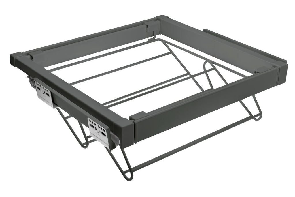 Pull-Out Wardrobe Shoe Drawer 600mm - 2-Tier Wire Shoe Rack - Soft Close