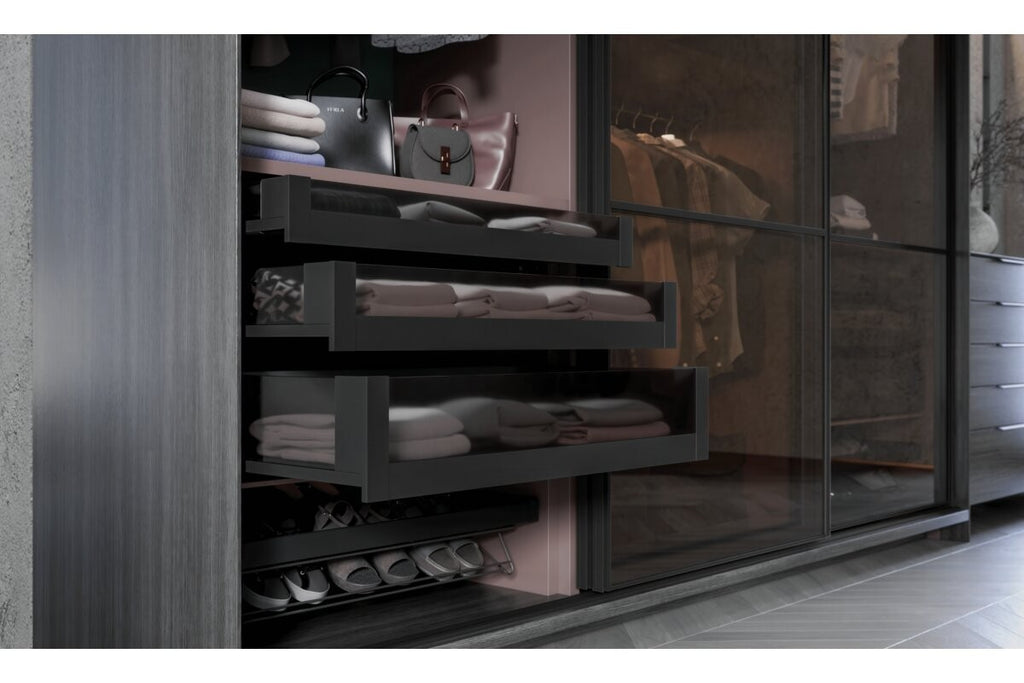 Pull-Out Wardrobe Shoe Drawer 600mm - 2-Tier Wire Shoe Rack - Soft Close - view 8