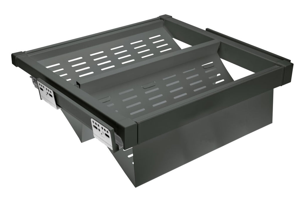 Pull-Out Wardrobe Metal Shoe Drawer 700mm - 2-Tier Solid Shelf Shoe Rack