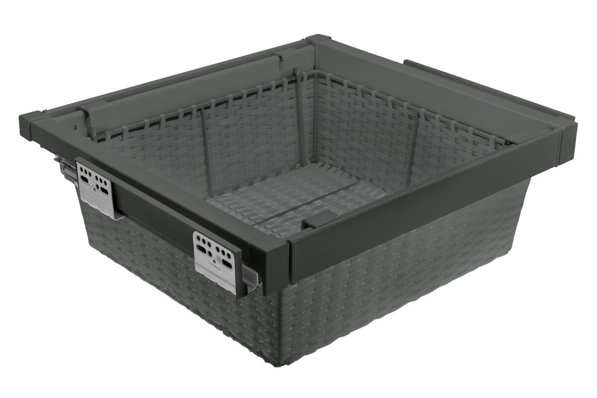 Pull-Out Wardrobe Rattan Basket Drawer 600mm - Soft Close Full Extension