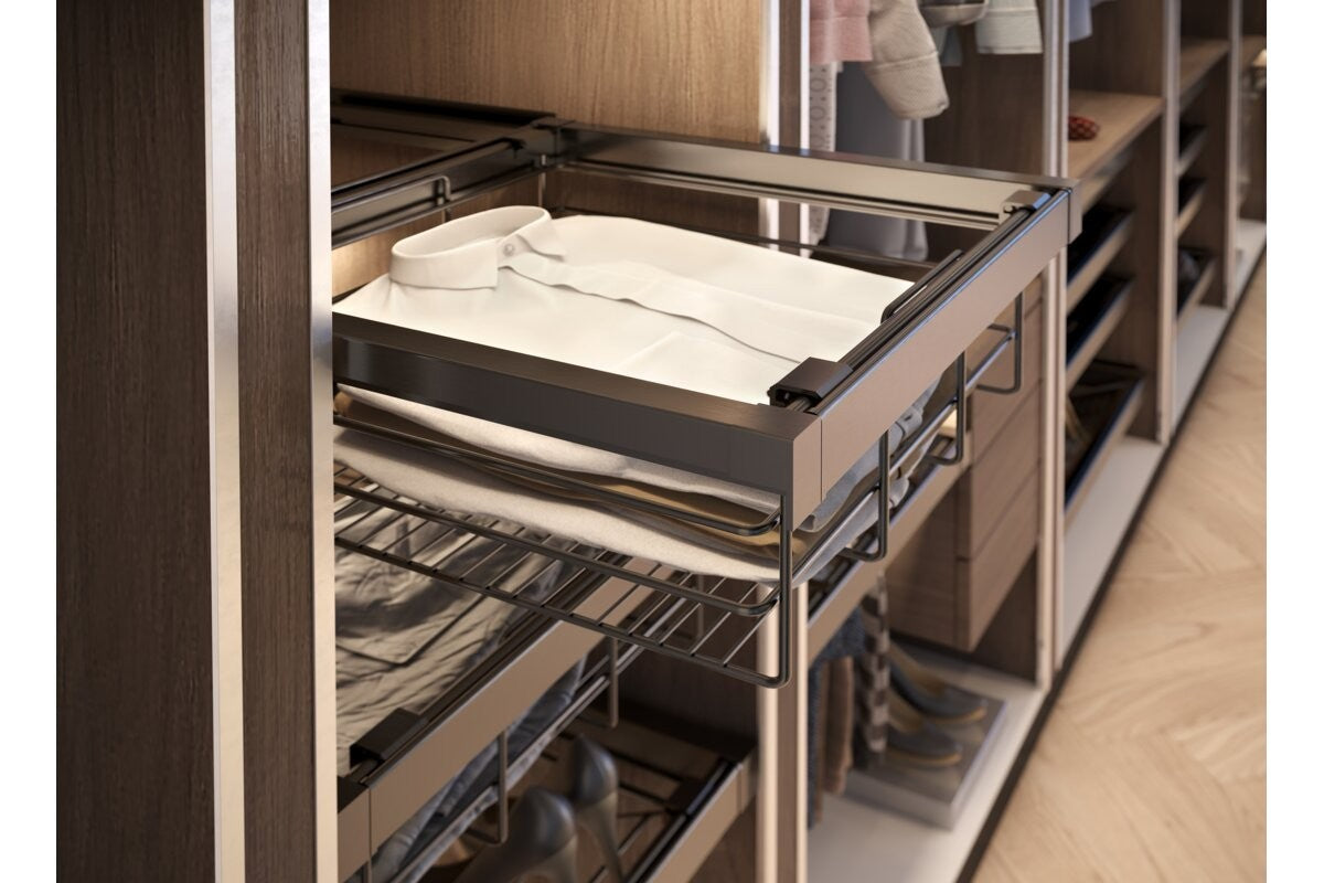 Pull-Out Wardrobe Wire Basket Drawer 900mm - Soft Close Full Extension - view 4