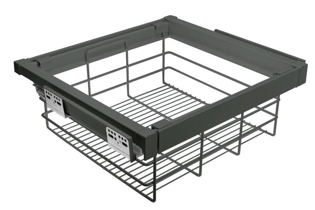 Wardrobe interior kit 800 mm – shoe drawer, wire basket, organiser & pull-down rail (white)