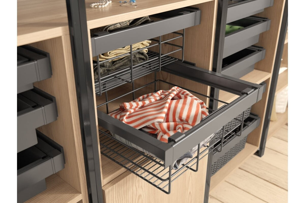 Pull-Out Wardrobe Wire Basket Drawer 800mm - Soft Close Full Extension - view 6