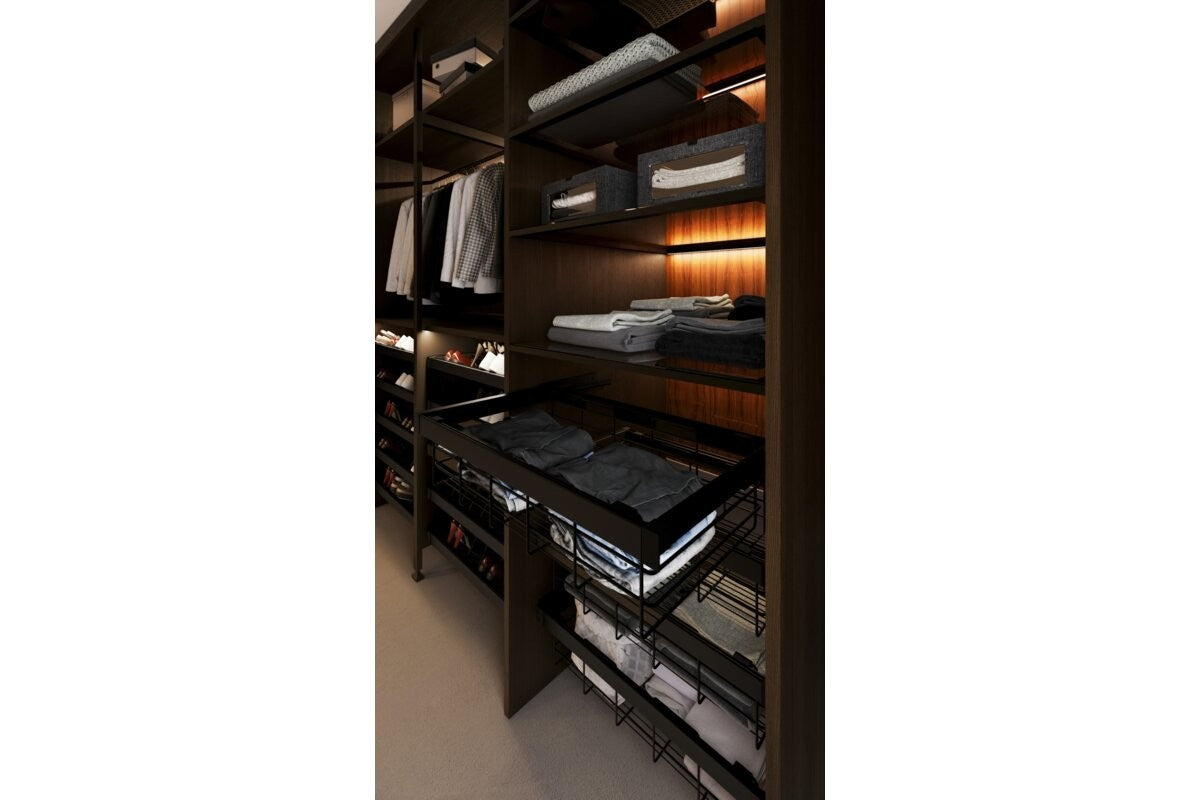 Pull-Out Wardrobe Wire Basket Drawer 800mm - Soft Close Full Extension - view 9