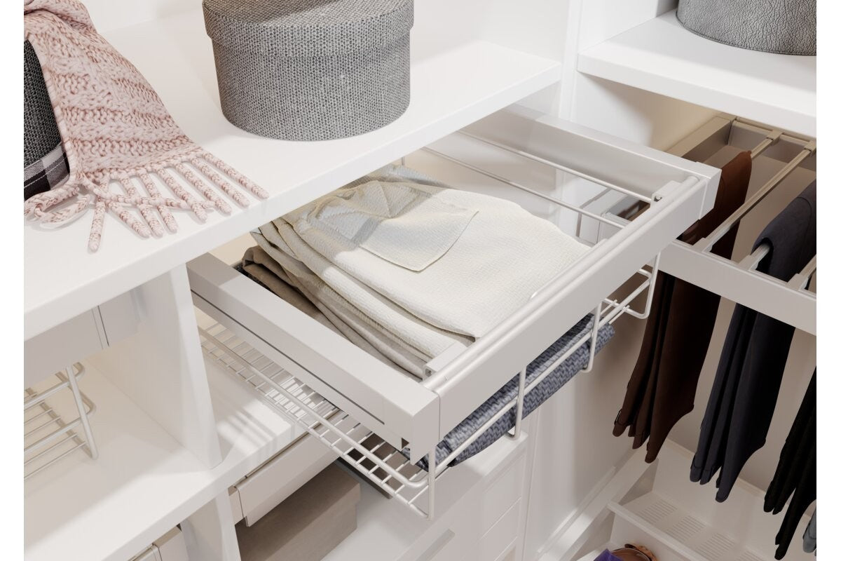 Pull-Out Wardrobe Wire Basket Drawer 800mm - Soft Close Full Extension - view 16