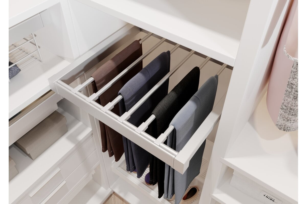 Pull-Out Trouser Hanger Drawer 900mm - Soft Close Full Extension - view 5