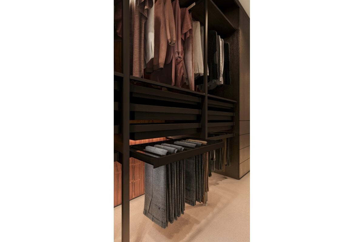 Pull-Out Trouser Hanger Drawer 900mm - Soft Close Full Extension - view 9