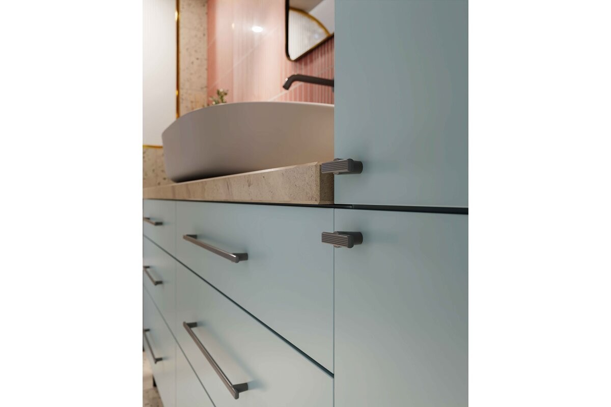 GTV RAY Cabinet Knob Matt Black Modern Kitchen Cupboard Door Drawer - view 3