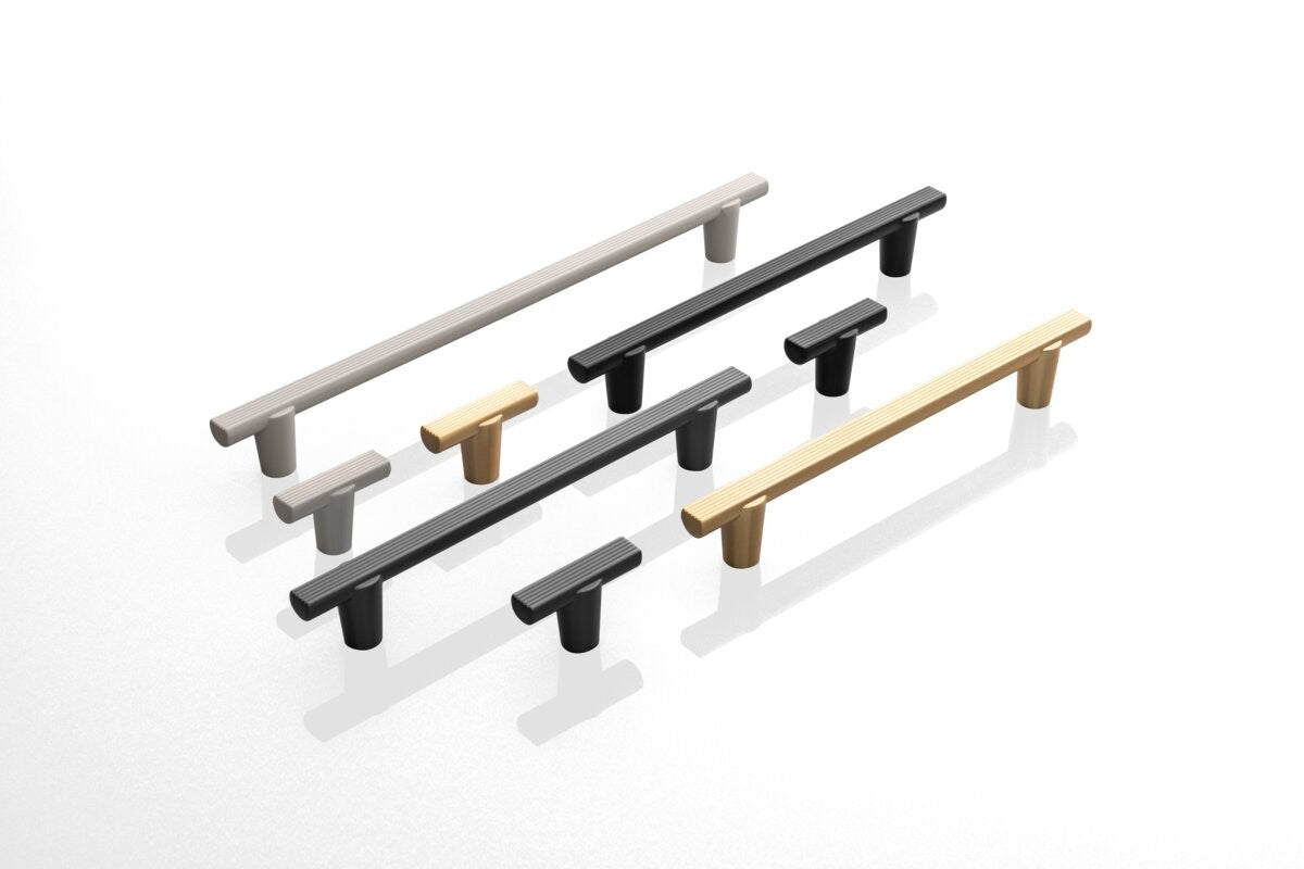 GTV RAY Bar Handle 192/232mm Light Graphite Kitchen Cabinet Drawer Pull - view 3