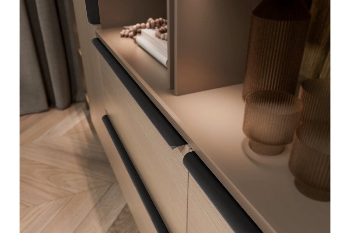 GTV HEXA Edge Mounted Profile Cabinet Handle 256/596mm Modern Matt Black - view 5