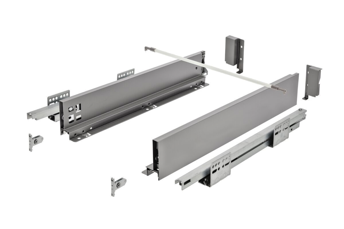 GTV AXIS PRO Slim Drawer System 550mm Low 86mm Push To Open Anthracite - view 2