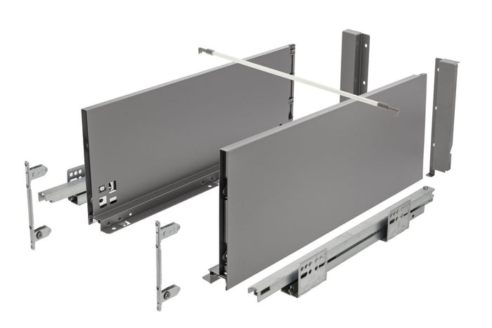GTV AXIS PRO Slim Drawer System 450mm High 168mm Push To Open Anthracite UK STOC