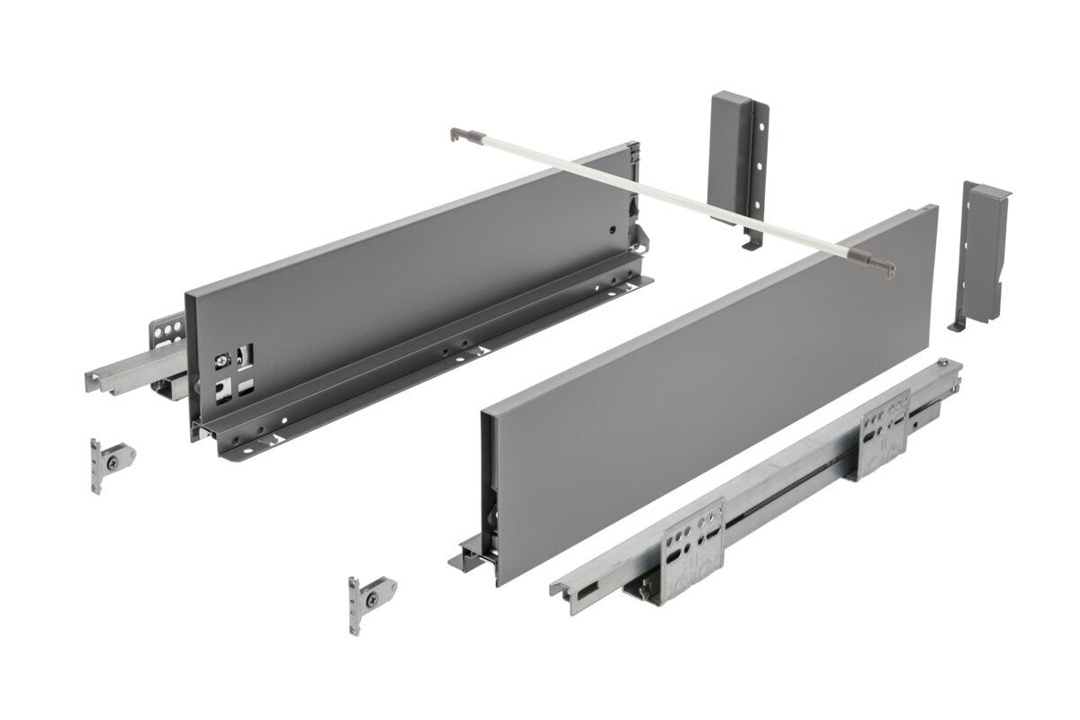 GTV AXIS PRO Slim Drawer System 350mm High 168mm Push To Open Anthracite
