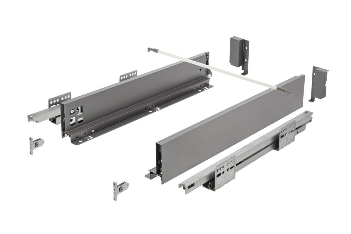 GTV AXIS PRO Slim Drawer System 350mm Low 86mm Push To Open Anthracite