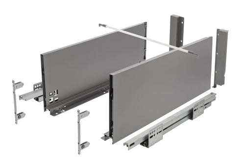 GTV AXIS PRO Slim Drawer System 400mm Medium 120mm Push To Open Anthracite