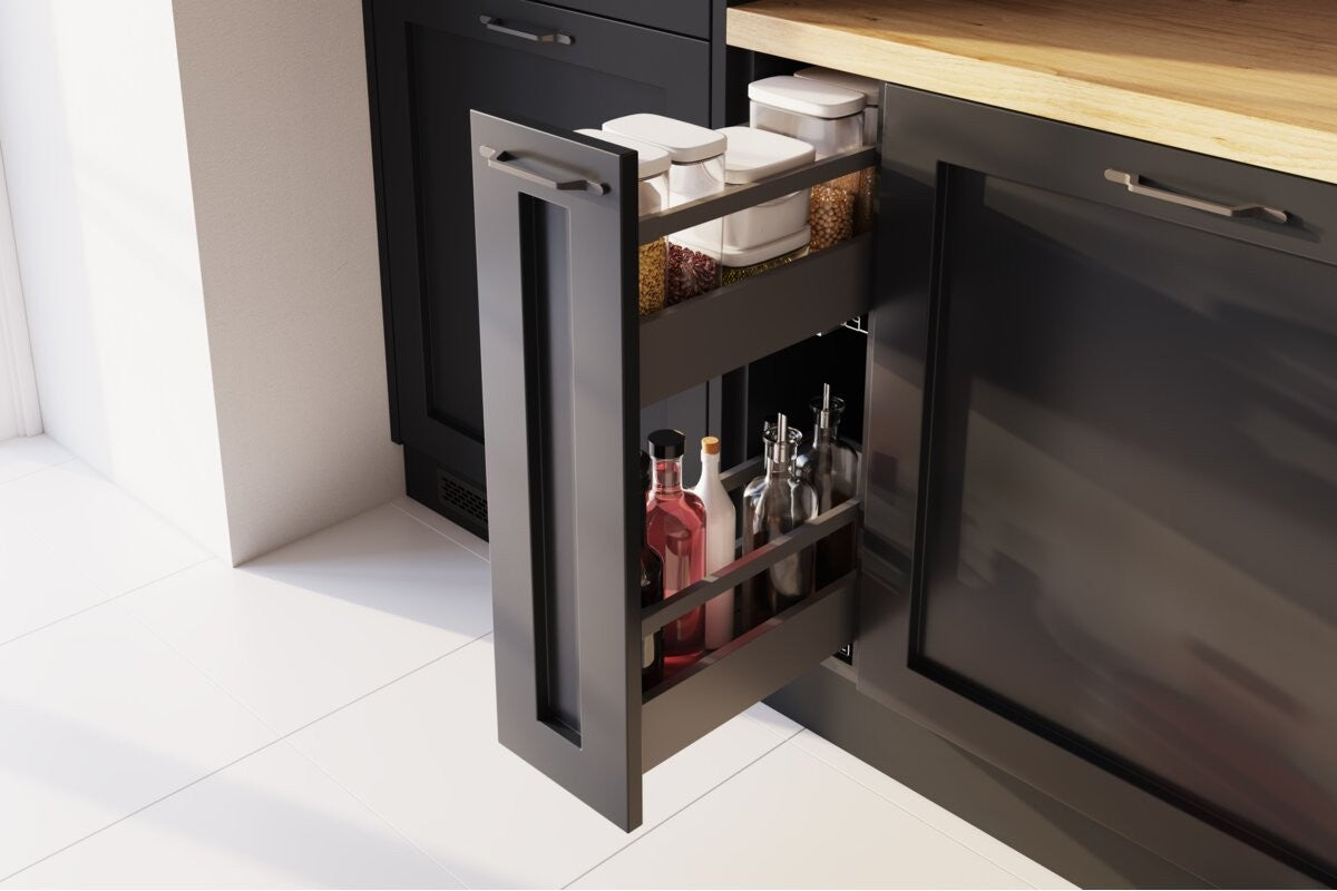GTV AXIS PRO Slim Drawer System 450mm Low 86mm Soft Close Anthracite - view 9