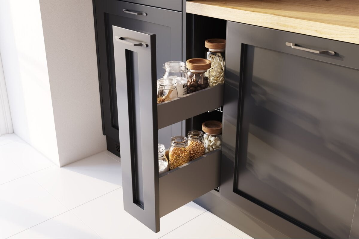 GTV AXIS PRO Slim Drawer System 400mm Low 86mm Soft Close Anthracite - view 6
