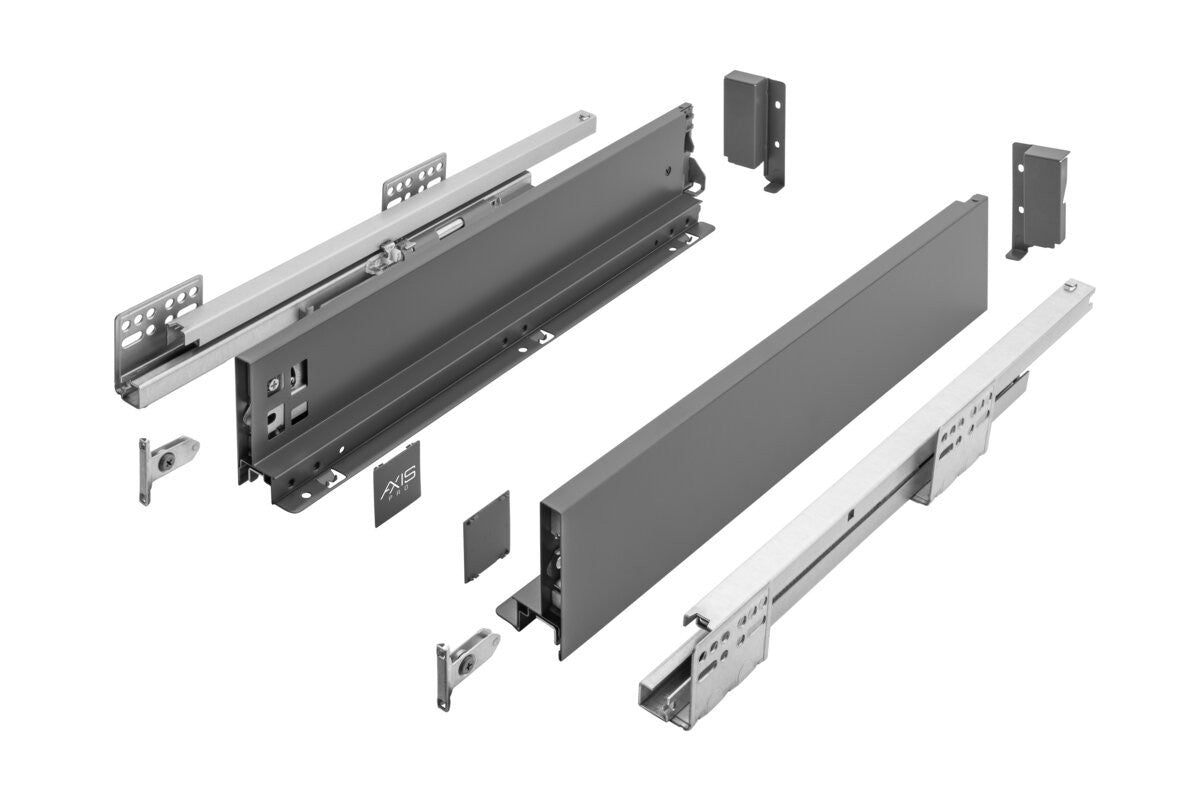 GTV AXIS PRO Slim Drawer System 350mm Low 86mm Soft Close Anthracite
