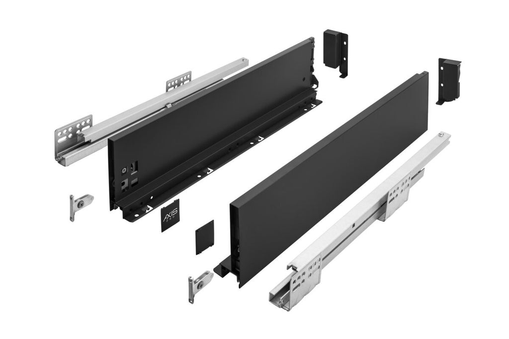 GTV AXIS PRO Slim Drawer System 350mm Medium 120mm Soft Close Anthracite