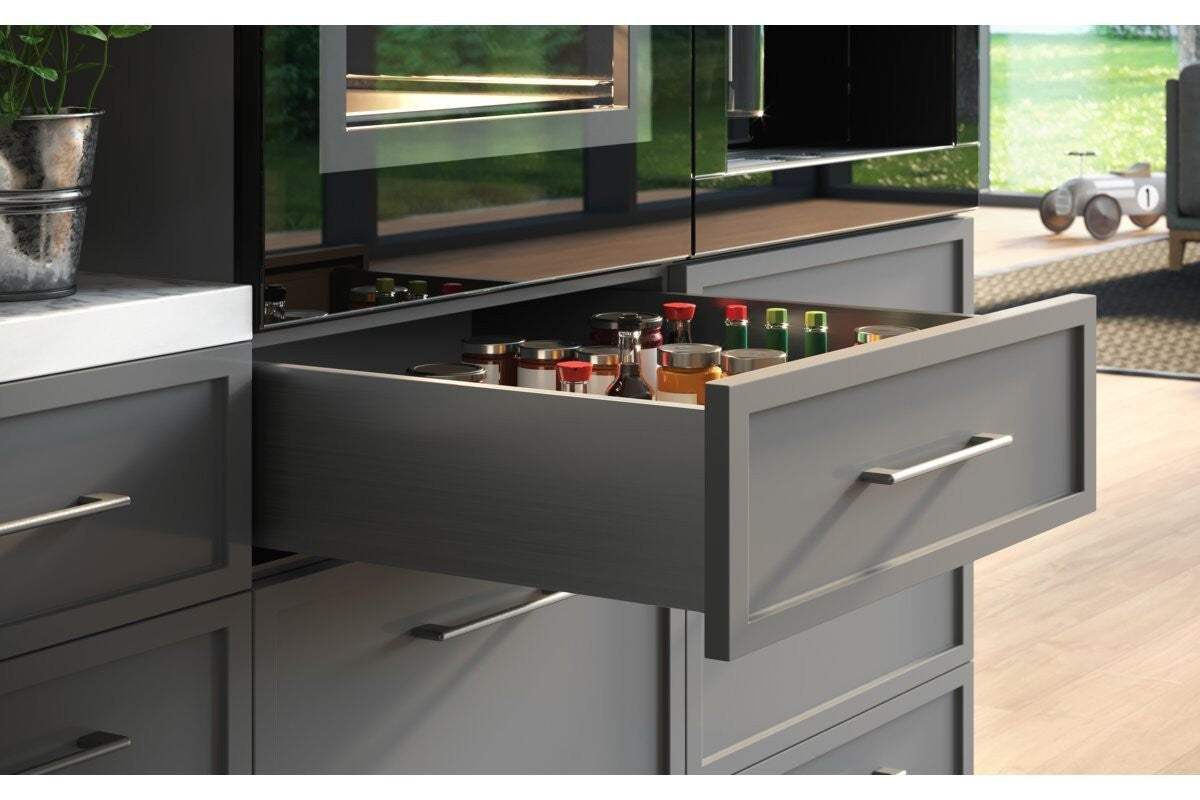 GTV AXIS PRO Slim Drawer System 300mm High 168mm Soft Close Anthracite - view 5