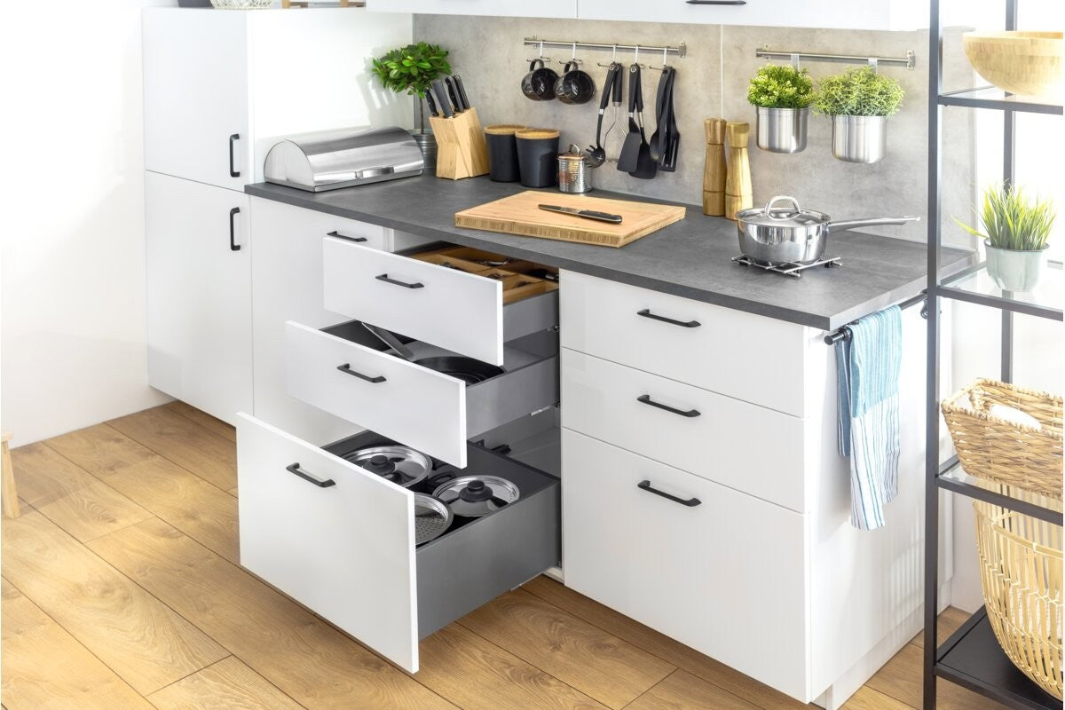 GTV AXIS PRO Slim Metal Drawer System 300mm Soft Close Anthracite Complete Set - view 3