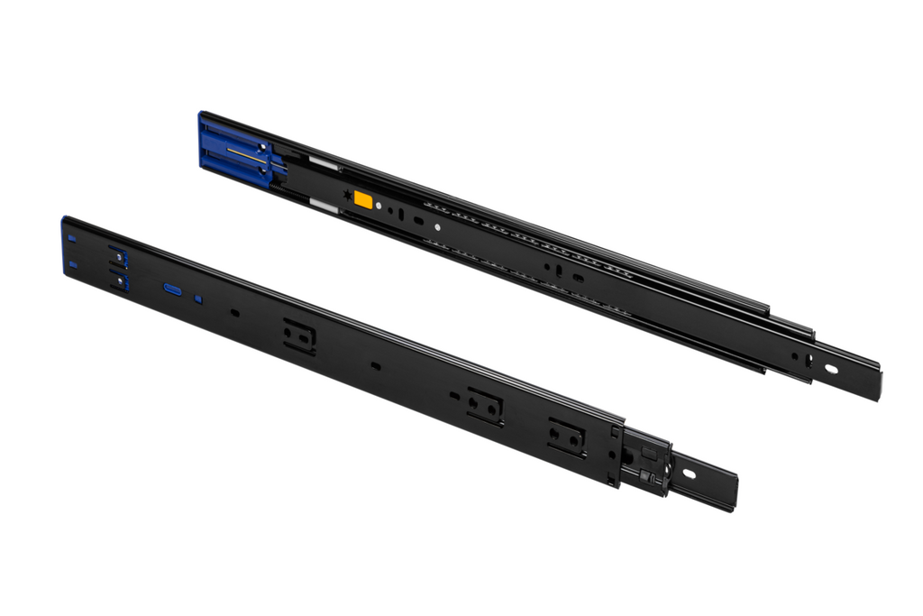 Pair BLACK GTV Versalite PLUS Drawer Runners 400mm Soft Close Ball Bearing 45mm