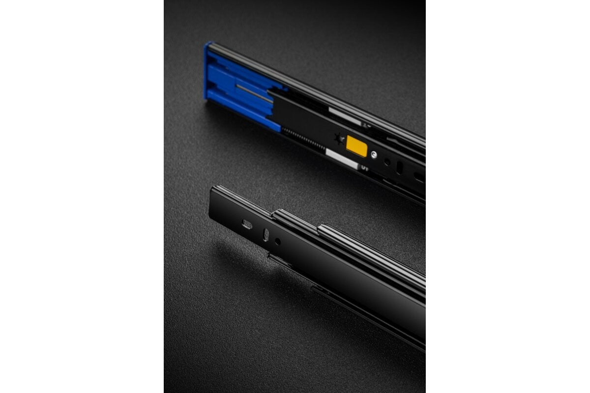 Pair BLACK GTV Versalite PLUS Drawer Runners 250mm Soft Close Ball Bearing 45mm - view 2