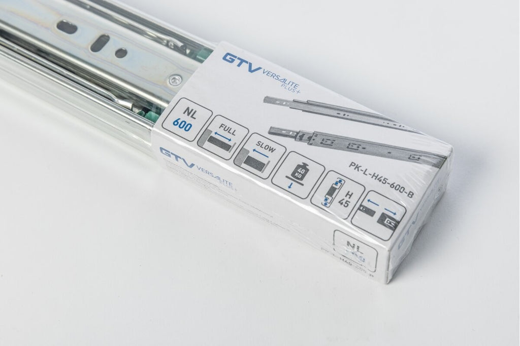 Pair GTV Versalite PLUS Drawer Runners 600mm Soft Close Ball Bearing Side Mount - view 6