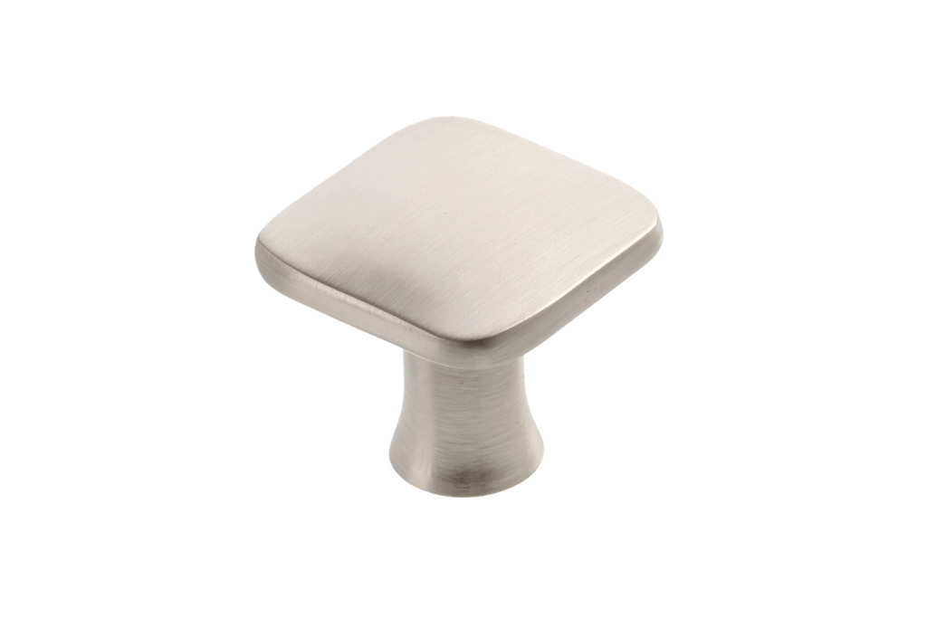 GTV PIAZZA Brushed Steel Cabinet Knob 30mm Square Kitchen Cupboard Drawer Pull