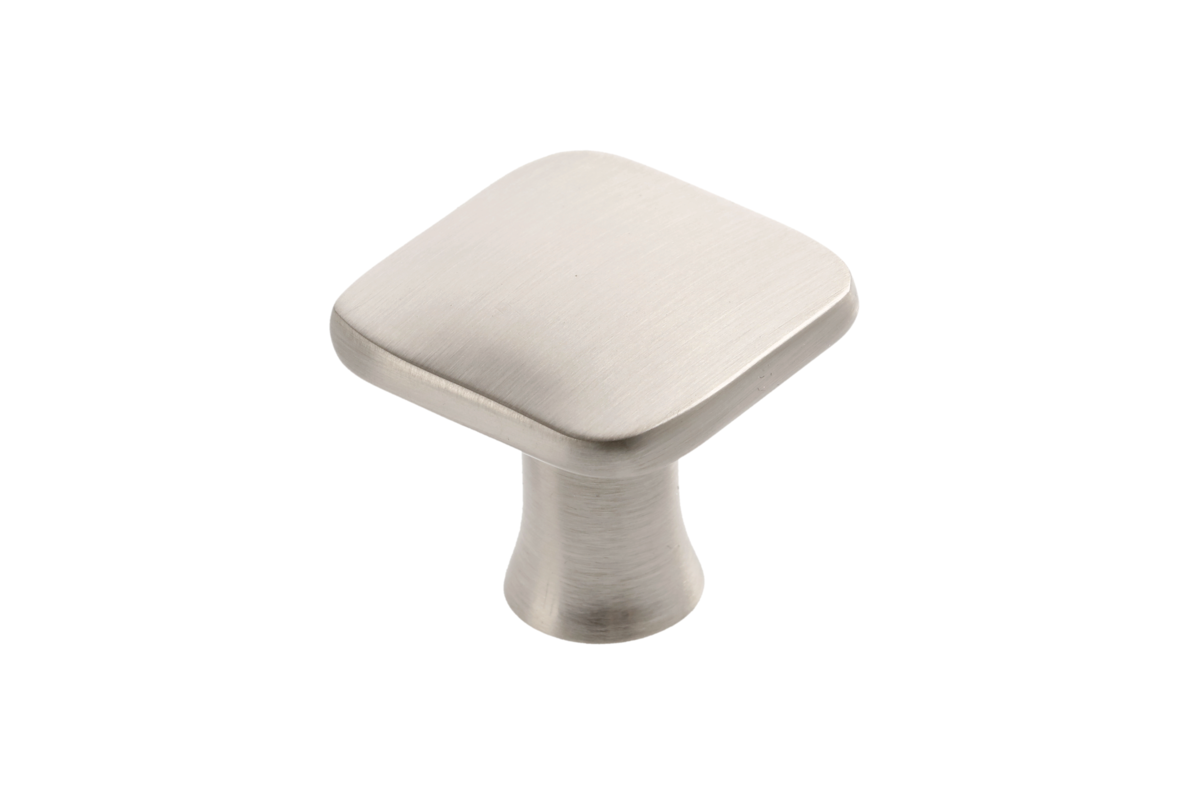 GTV PIAZZA Brushed Steel Cabinet Knob 30mm Square Kitchen Cupboard Drawer Pull