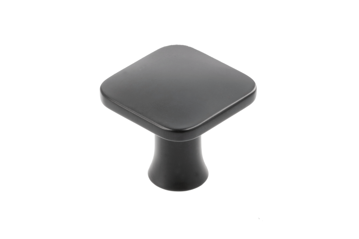 GTV PIAZZA Square Furniture Knob 30mm Matte Black Cabinet Drawer Pull