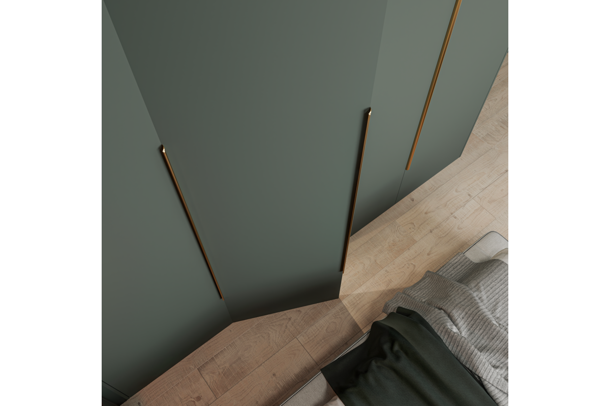 GTV HEXA Edge Profile Furniture Handle 1200mm Brushed Gold Cabinet Pull - view 3