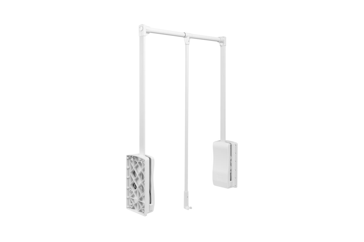 White GTV pull-down wardrobe rail with hydraulic lift arms
