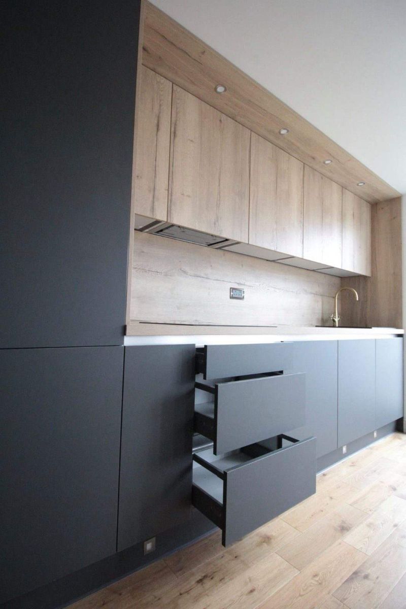 Sleek handleless drawers