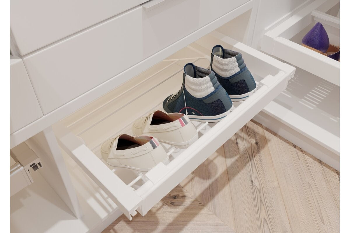 Pull-Out Wardrobe Shoe Drawer 700mm | 2-Tier Wire Shoe Rack view 4